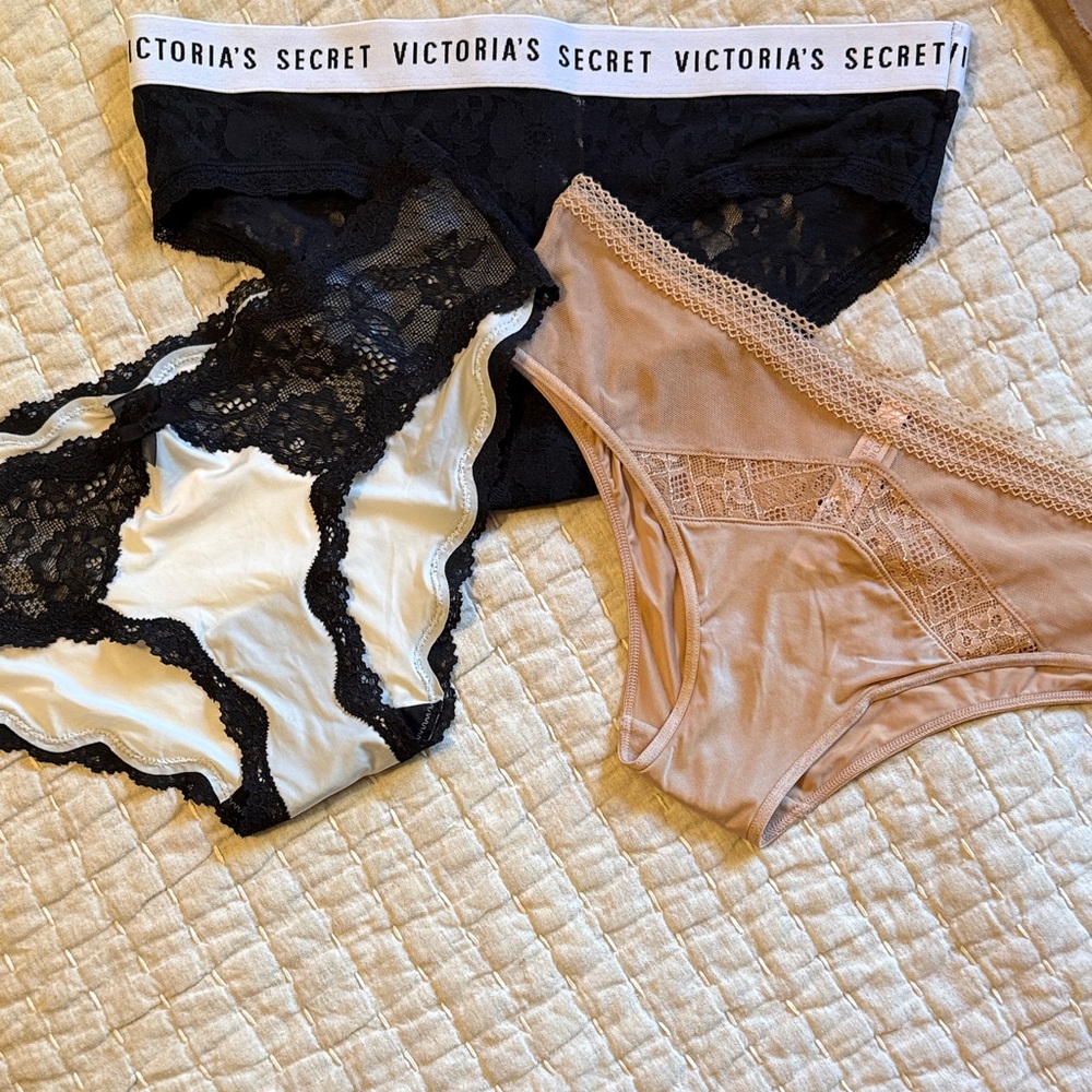 Victoria's Secret Bikini Panty Set - Black, Ivory, Nude